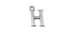 10 Lettres ''H'' 15x10mm ( trou 1.80mm) Argenté