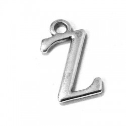 10 Lettres ''Z'' 15x10mm ( trou 1.80mm) Argenté