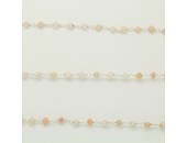 Chaine Opale Rose Facettes 3-4mm ARGENT VERITABLE
