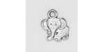 50 elephants metal argenté antique 17x11x1.5mm