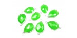 Goutte 18x13mm Calcedoine Prehnite Facettes Connecteur ARGENT VERITABLE