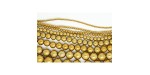 Perles en pierres hématite dorée 2mm