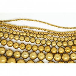 Perles en pierres hématite dorée 6mm