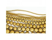 Perles en pierres hématite dorée 10mm
