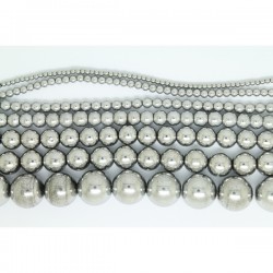 Perles en pierres hématite argentée 2mm