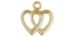5 Charms Coeur Double 10x9mm 1/20 14K Gold Filled
