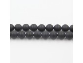 Perles en pierres Agate Noire Mat 2mm