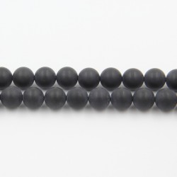 Perles en pierres Agate Noire Mat 2mm