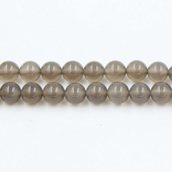 Perles en pierres agate grise 6mm