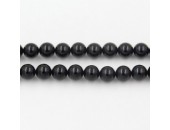 Perles en pierres agate noire 16mm