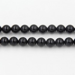 Perles en pierres agate noire 18mm