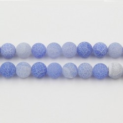 perle agate antique look bleue 10mm