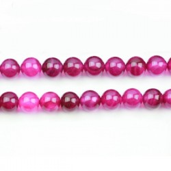 Perles Rondes Agate Rose 12mm