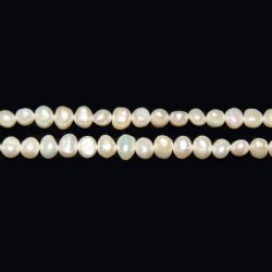 Perles d'Eau Douce Baroques Blanches Ø 5/6mm