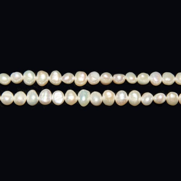 Perle d'eau douce baroque blanche 11x10 mm x1 - Soldes