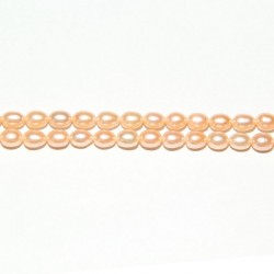 Perles d'Eau Douce ''Grain de Riz'' Oranges Grade A Ø 7/8mm