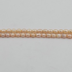 Perles d'Eau Douce ''Grain de Riz'' Oranges Ø 5/6mm