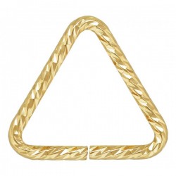 12 Anneaux Triangles 7.6mm Ouverts ''Sparkle'' Fil 0.76mm 1/20 14K Gold Filled