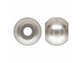 12 Perles 4.0mm Insert Silicone 2.0mm Argent Veritable