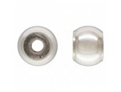 6 Perles 5.0mm Insert Silicone 2.5mm Argent Veritable