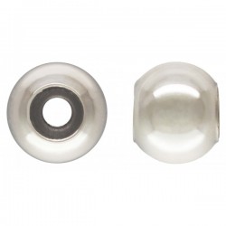 3 Perles 7.0mm Insert Silicone 3.5mm Argent Veritable