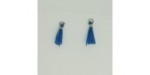 20 Pompons Rhodium/Bleu Pâle ~10/12mm