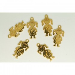 6 Charms Girl 12x24mm Doré