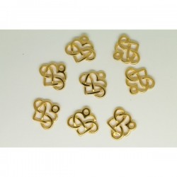 8 Charms Coeur Infini 15x12mm Doré