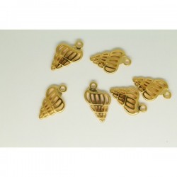 6 Charms Coquillage 13x15mm Doré