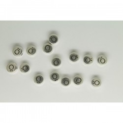 15 Perles Plates ''Ö'' 7x4.4mm (Ø 2mm) Argenté