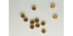 15 Perles Plates ''Ö'' 7x4.4mm (Ø 2mm) Doré