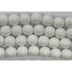 150 perles verre craie 12mm