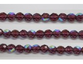 30 perles verre facettes amethyste A/B 6mm