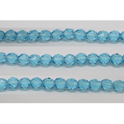 60 perles verre facettes aigue marine 5mm