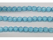 30 perles verre facettes aigue marine 6mm
