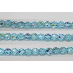 60 perles verre facettes aigue marine A/B 3mm