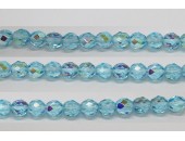 60 perles verre facettes aigue marine A/B 4mm