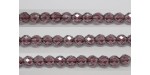 60 perles verre facettes amethyste lustre 3mm