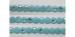 60 perles verre facettes aigue opale A/B 4mm