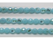 30 perles verre facettes aigue opale A/B 6mm