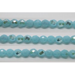 30 perles verre facettes aigue opale A/B 6mm