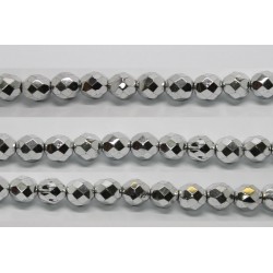 60 perles verre facettes argent 4mm