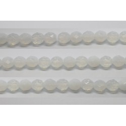 60 perles verre facettes blanc opale 3mm