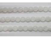 60 perles verre facettes blanc opale 4mm