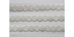 30 perles verre facettes blanc opale 6mm