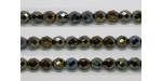 60 perles verre facettes bronze irise 4mm