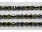 30 perles verre facettes bronze irise 8mm