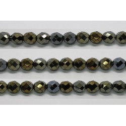 30 perles verre facettes bronze irise 12mm