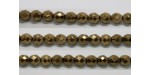 60 perles verre facettes noir bronze 3mm
