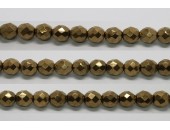 30 perles verre facettes noir bronze 6mm